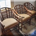 F33. Set of 4 bamboo carved side chairs. 